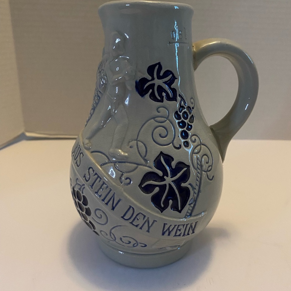 Vintage Wick Werke German Stoneware Salt Glaze Jug Wine Water Pitcher 6 1/2"